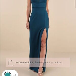 Elegant Teal Sleeveless Maxi Dress